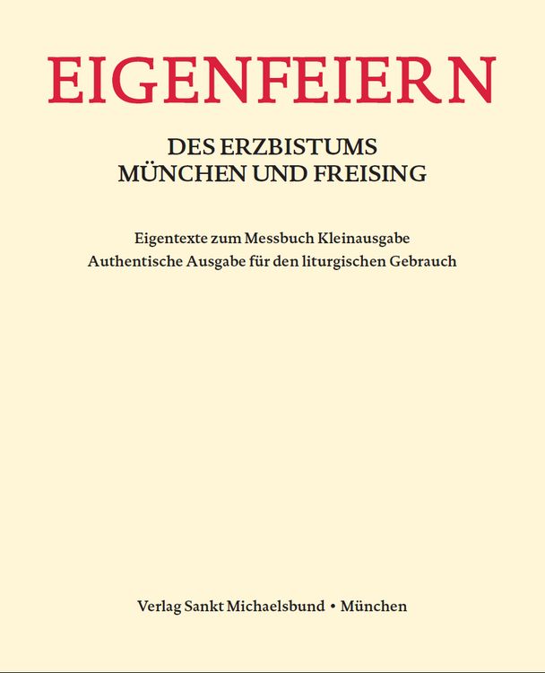 Produktbild: Eigenfeiern des Erzbistums M&uuml;nchen und Freising
