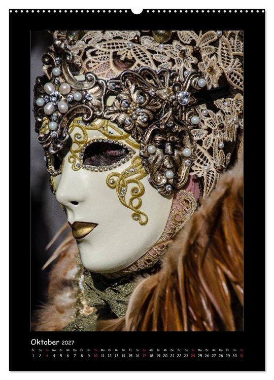 Produktbild: Venezianische Masken HALLia VENEZia Schw&auml;bisch Hall (hochwertiger Premium Wandkalender 2027 DIN A2 hoch), Kunstdruck in Hochglanz
