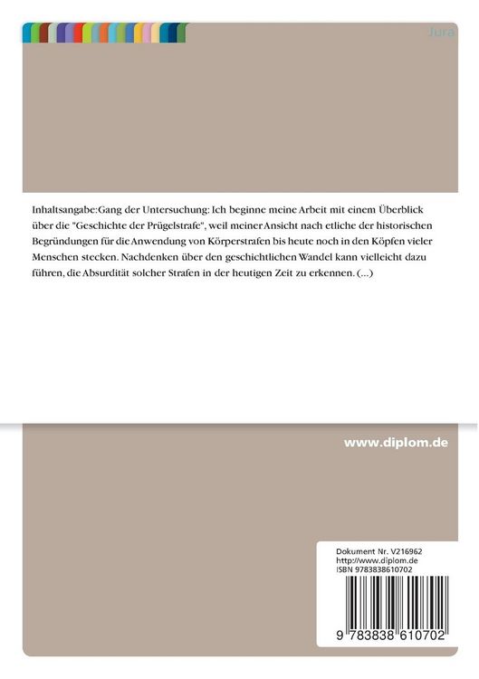 Produktbild: Pr&uuml;gelstrafe - K&ouml;rperliche Z&uuml;chtigung in Strafvollzug und Erziehung