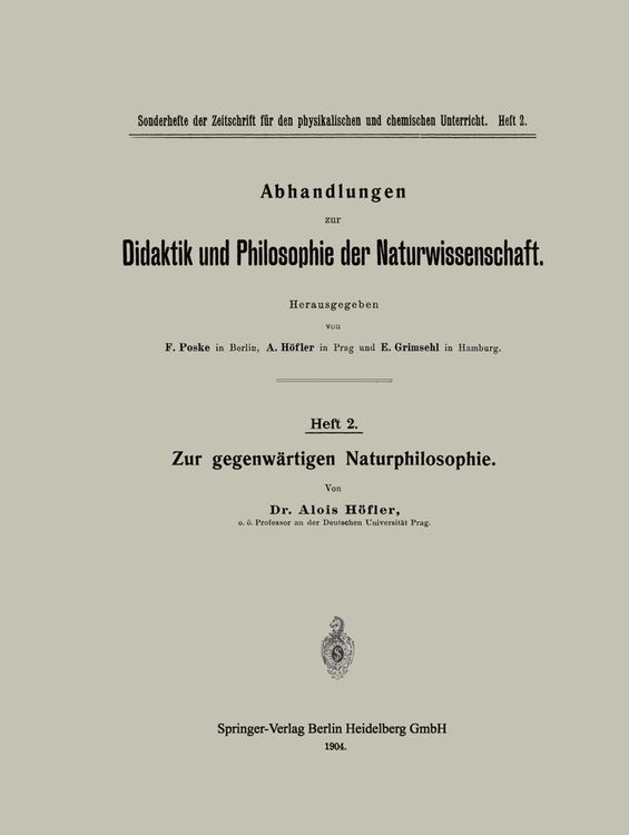 Produktbild: Zur gegenw&auml;rtigen Naturphilosophie