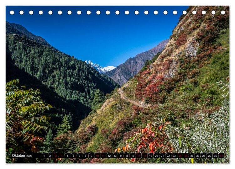 Produktbild: Nepal Tsum Valley - Tal des Gl&uuml;cks (Tischkalender 2026 DIN A5 quer), CALVENDO Monatskalender