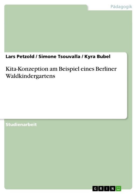 Produktbild: Kita-Konzeption am Beispiel eines Berliner Waldkindergartens