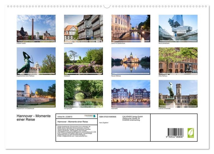 Produktbild: Hannover - Momente einer Reise (hochwertiger Premium Wandkalender 2027 DIN A2 quer), Kunstdruck in Hochglanz