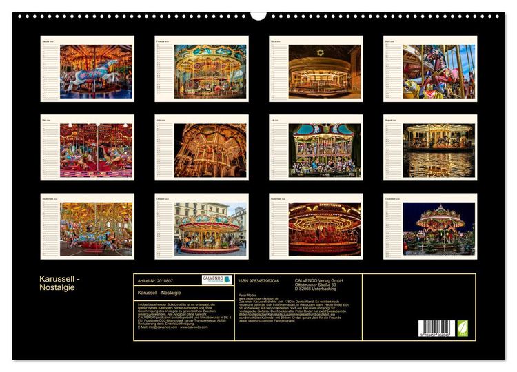 Produktbild: Karussell - Nostalgie (Wandkalender 2026 DIN A2 quer), CALVENDO Monatskalender