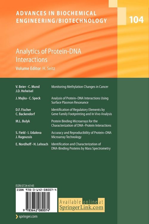 Produktbild: Analytics of Protein-DNA Interactions
