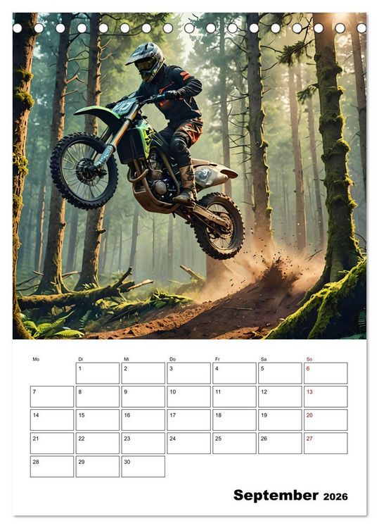 Produktbild: Vollgas und Adrenalin - Motocross-Action pur! (Tischkalender 2026 DIN A5 hoch), CALVENDO Monatskalender