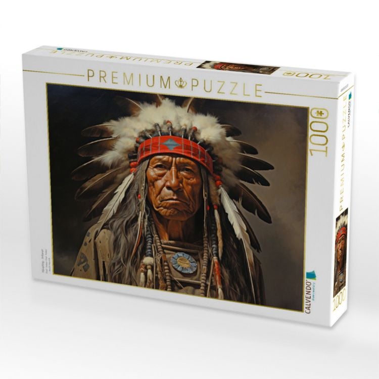 Produktbild: CALVENDO Puzzle H&auml;uptling - Indianer | 1000 Teile Lege-Gr&ouml;&szlig;e 64x48cm Foto-Puzzle f&uuml;r gl&uuml;ckliche Stunden