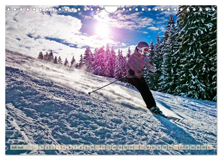 Produktbild: Skifahren - so sch&ouml;n (Wandkalender 2026 DIN A4 quer), CALVENDO Monatskalender
