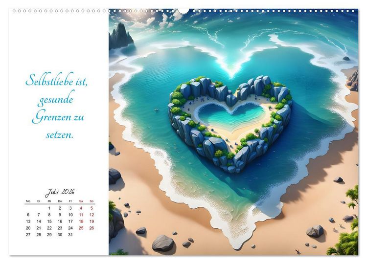 Produktbild: Dein Jahr gef&uuml;llt mit Selbstliebe (hochwertiger Premium Wandkalender 2026 DIN A2 quer), Kunstdruck in Hochglanz