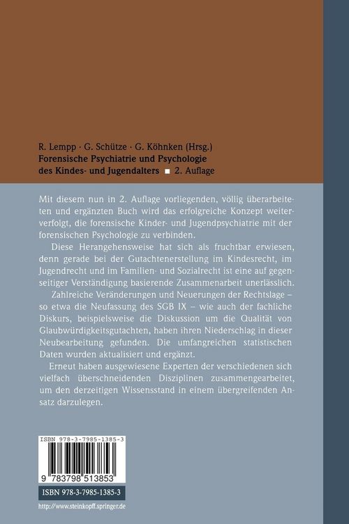 Produktbild: Forensische Psychiatrie und Psychologie des Kindes- und Jugendalters