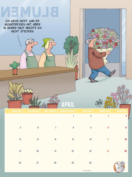 Produktbild: Viel Spa&szlig; im neuen Jahr 2027 mit Uli Stein by CheekYmouse: Monatsplaner mit komplett neuen Cartoons