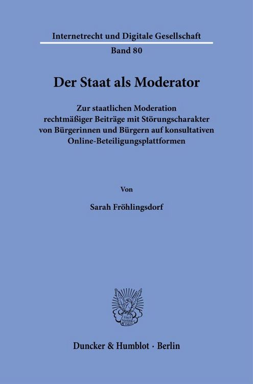 Produktbild: Der Staat als Moderator