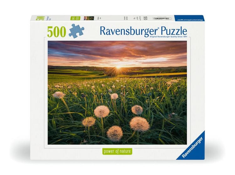 Produktbild: Erwachsenenpuzzle 500 Teile - Pusteblumen im Sonnenuntergang