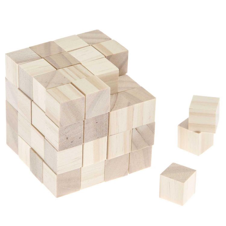 Produktbild: Holzw&uuml;rfel 1,5 x 1,5 x 1,5 cm, 64 Stk