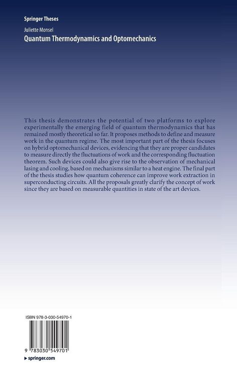 Produktbild: Quantum Thermodynamics and Optomechanics