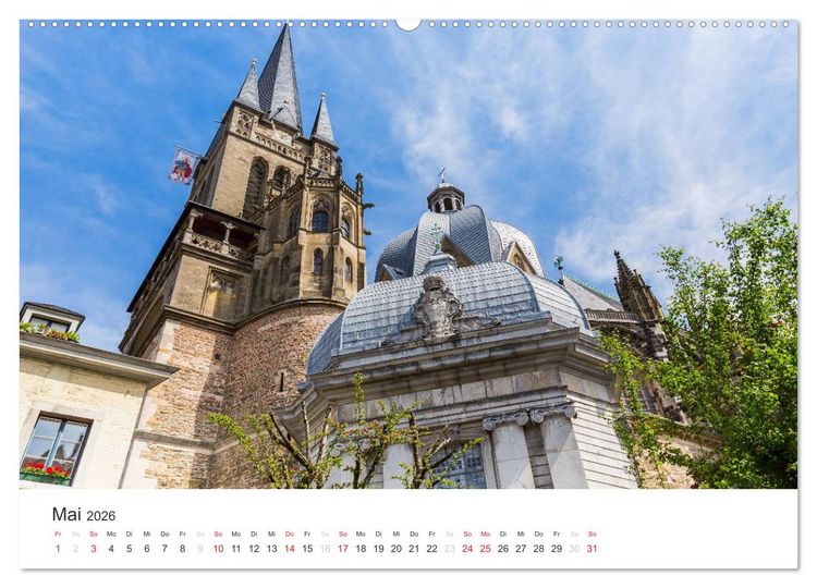 Produktbild: Aachener Dom - Weltkulturdenkmal (hochwertiger Premium Wandkalender 2026 DIN A2 quer), Kunstdruck in Hochglanz