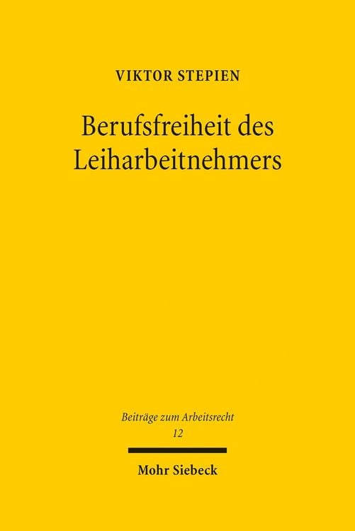 Produktbild: Berufsfreiheit des Leiharbeitnehmers