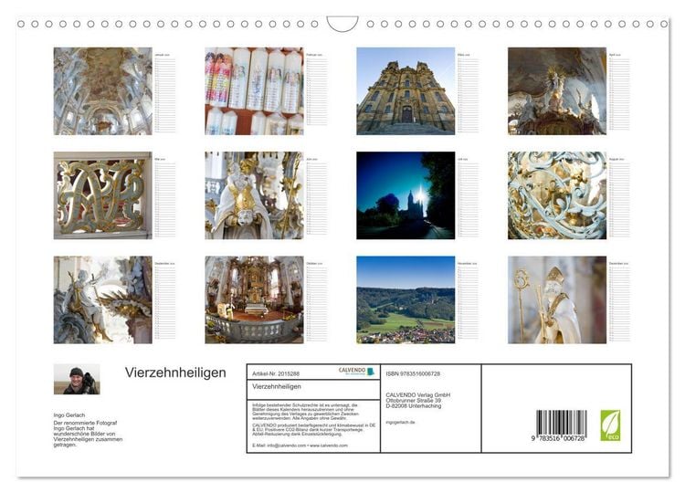 Produktbild: Vierzehnheiligen (Wandkalender 2026 DIN A3 quer), CALVENDO Monatskalender