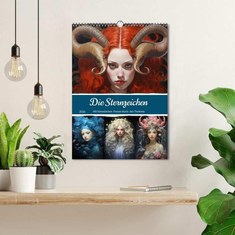 Produktbild: Sternzeichen. Mit himmlischen Frauen durch den Tierkreis (Wandkalender 2026 DIN A3 hoch), CALVENDO Monatskalender