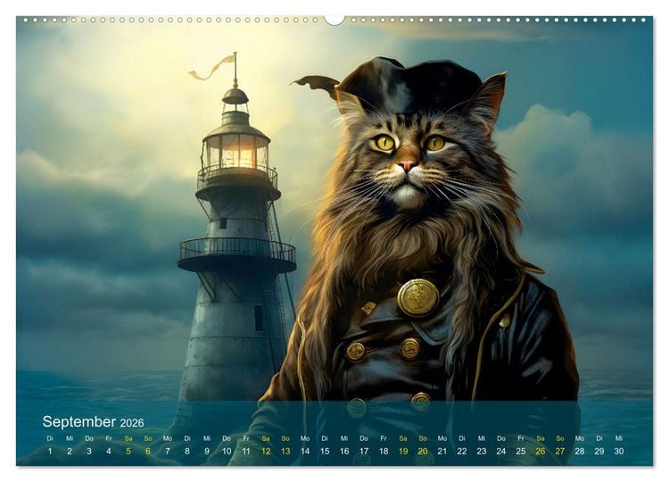 Produktbild: Charaktiere Katzen dieser Welt (Wandkalender 2026 DIN A2 quer), CALVENDO Monatskalender