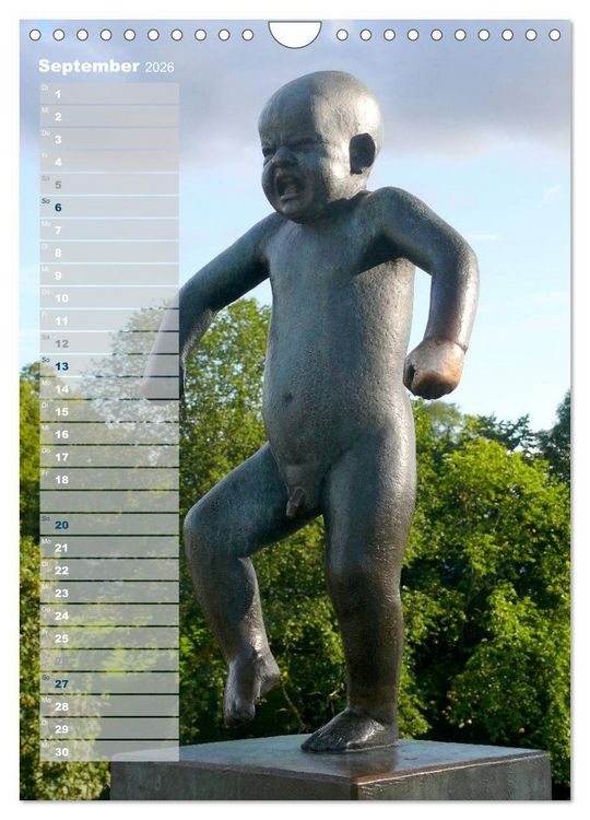 Produktbild: Skulpturen im Vigeland-Park Oslo (Wandkalender 2026 DIN A4 hoch), CALVENDO Monatskalender