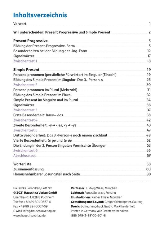 Produktbild: Present: Progressive & Simple. Englisch 5. Klasse, A5-Heft