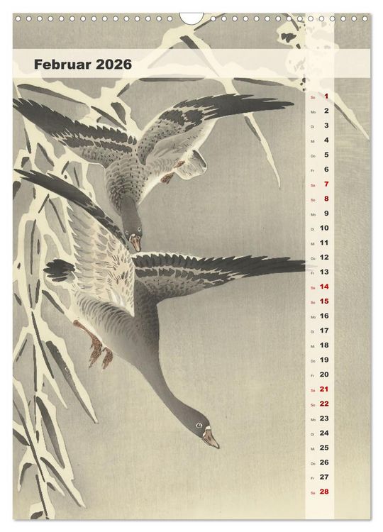 Produktbild: Ohara Koson - Gefiederte Sch&ouml;nheiten (Wandkalender 2026 DIN A3 hoch), CALVENDO Monatskalender