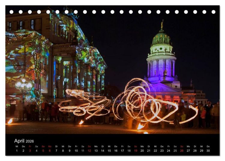 Produktbild: Berlin bei Nacht (Tischkalender 2026 DIN A5 quer), CALVENDO Monatskalender