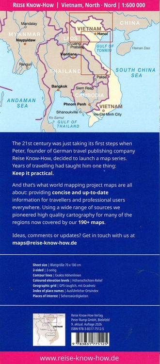 Produktbild: Reise Know-How Landkarte Vietnam, Nord | Vietnam, North (1:600.000)
