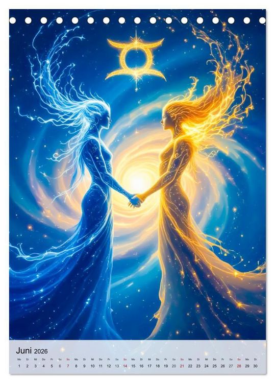 Produktbild: Der Mythos der Sternenzeichen - Sternenwesen des Zodiaks (Tischkalender 2026 DIN A5 hoch), CALVENDO Monatskalender