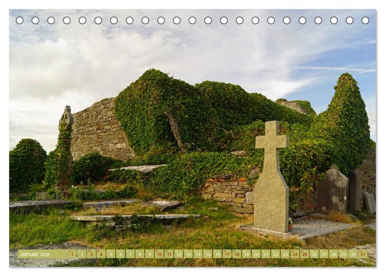Produktbild: Ehrf&uuml;rchtige Stille - Friedh&ouml;fe in Irland (Tischkalender 2026 DIN A5 quer), CALVENDO Monatskalender