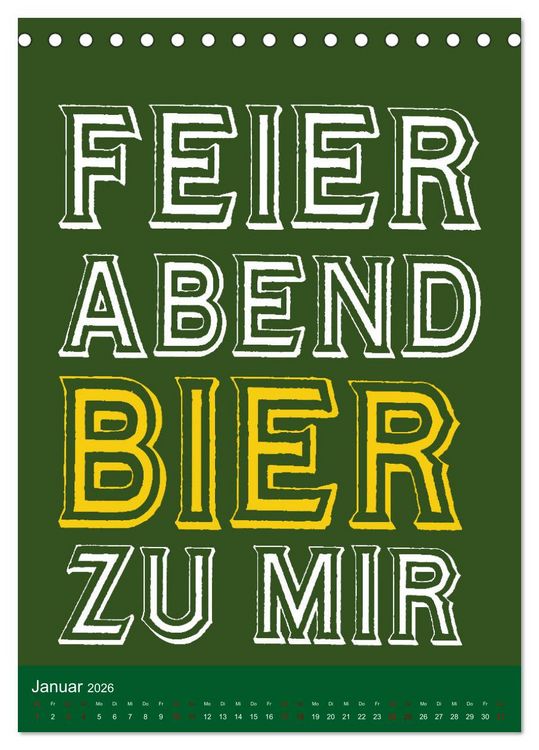 Produktbild: BIER Wandkalender -Trinken mit Stil (Tischkalender 2026 DIN A5 hoch), CALVENDO Monatskalender