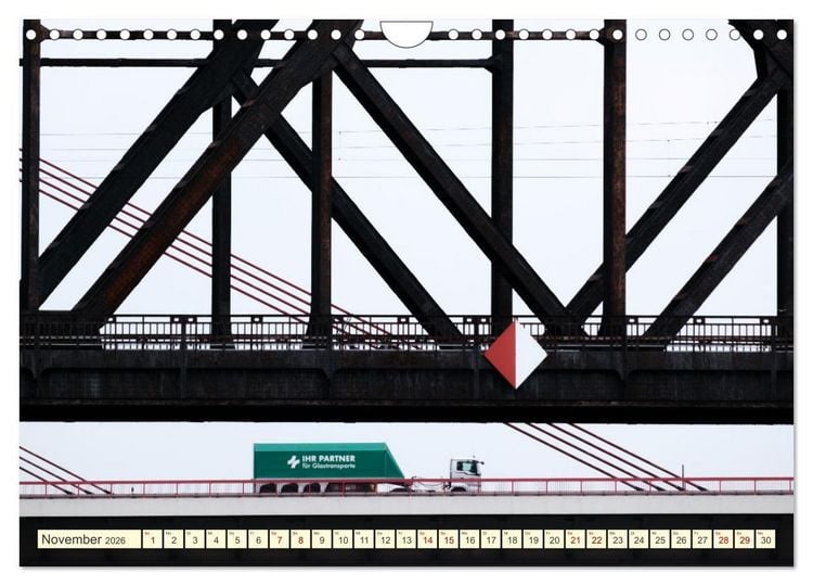 Produktbild: Duisburg - Br&uuml;cken &uuml;ber Br&uuml;cken (Wandkalender 2026 DIN A4 quer), CALVENDO Monatskalender