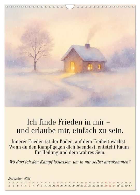 Produktbild: 12 Schl&uuml;ssel zur inneren Freiheit - Ein Jahr f&uuml;r dein inneres Zuhause &ndash; liebevoll, mutig, echt. (Wandkalender 2026 DIN A3 hoch), CALVENDO Monatskalender