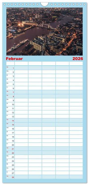 Produktbild: Familienplaner 2026 - London - Die faszinierende Hauptstadt Englands. mit 5 Spalten (Wandkalender, 21 x 45 cm) CALVENDO