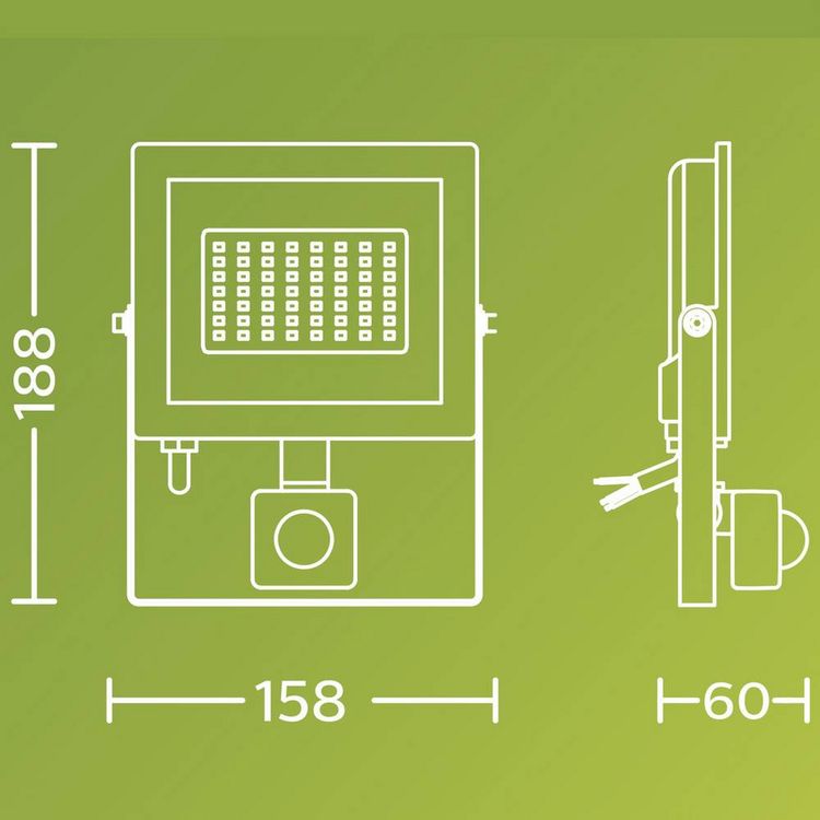 Produktbild: Philips LED Lois 929004642401 LED-Au&szlig;enstrahler mit Bewegungsmelder 30 W Leuchtfarben: Warmwei&szlig;