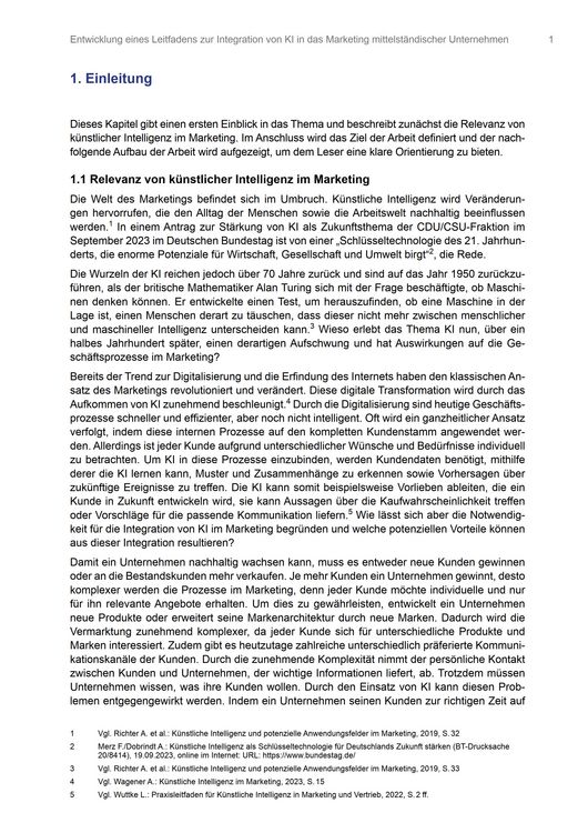 Produktbild: Entwicklung eines Leitfadens zur Integration von KI in das Marketing mittelst&auml;ndischer Unternehmen