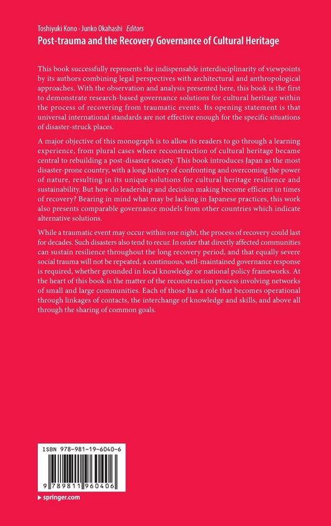 Produktbild: Post-trauma and the Recovery Governance of Cultural Heritage