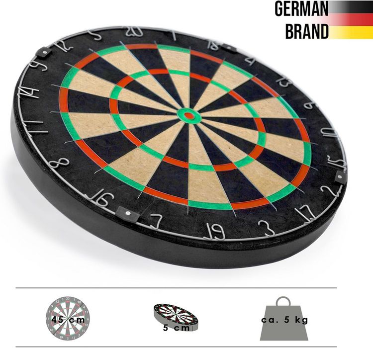 Produktbild: Karella 855003 - Dartboard Bullout Set inkl. 2 Set Darts, Bristle Steel Dartboard, 45 cm