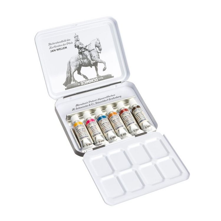 Produktbild: Schmicke HORADAM&reg; Aquarell Metallkasten, Reisekasten Jan Wellem, 6 x 5ml Retro II