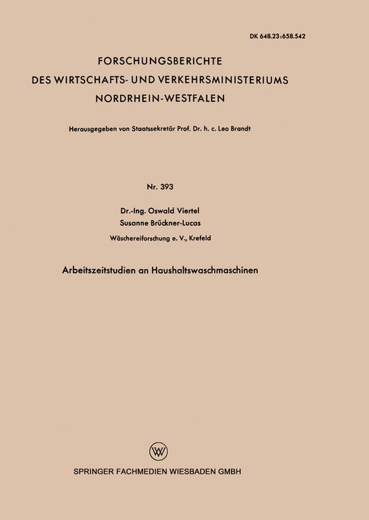 Produktbild: Arbeitszeitstudien an Haushaltswaschmaschinen
