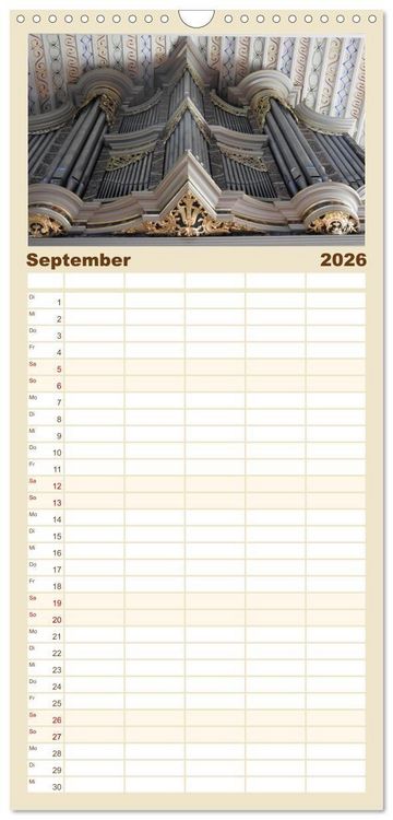 Produktbild: Familienplaner 2026 - Fantastische Welt der Orgeln mit 5 Spalten (Wandkalender, 21 x 45 cm) CALVENDO