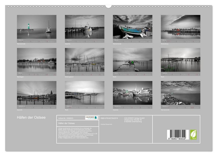 Produktbild: H&auml;fen der Ostsee (hochwertiger Premium Wandkalender 2026 DIN A2 quer), Kunstdruck in Hochglanz