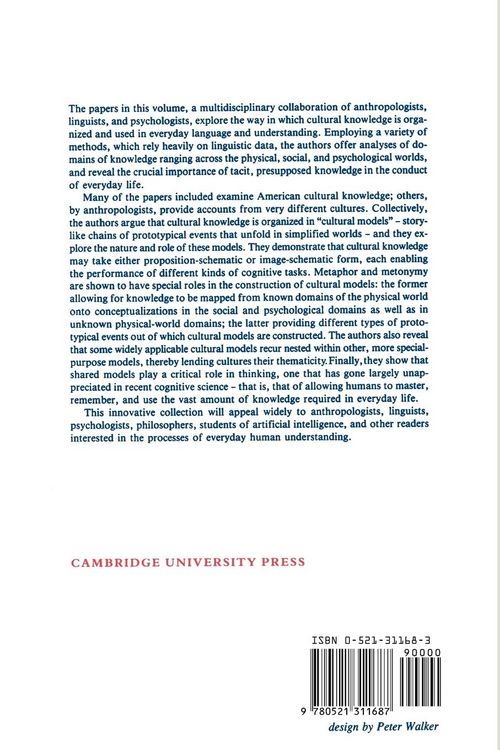 Produktbild: Cultural Models in Language and Thought