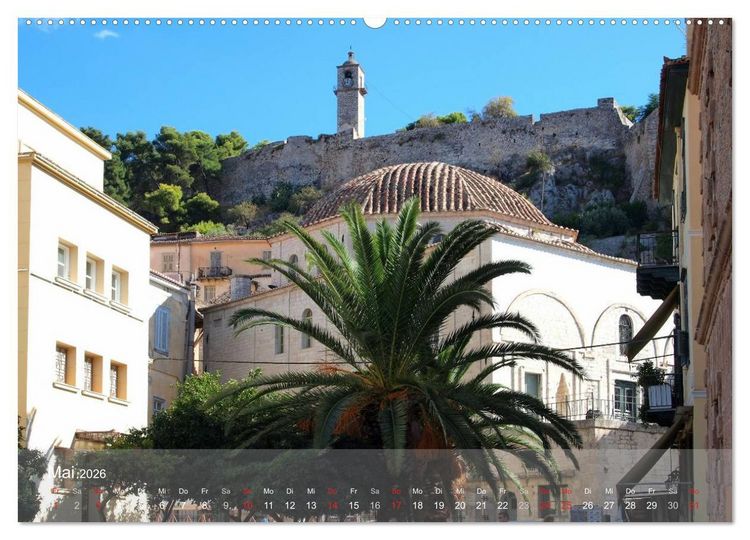 Produktbild: Nafplio &ndash; griechische Perle des Peloponnes (hochwertiger Premium Wandkalender 2026 DIN A2 quer), Kunstdruck in Hochglanz
