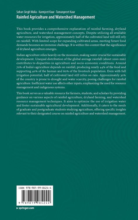 Produktbild: Rainfed Agriculture and Watershed Management