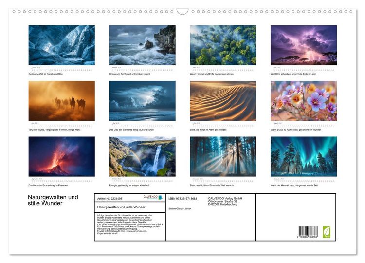 Produktbild: Naturgewalten und stille Wunder (Wandkalender 2026 DIN A2 quer), CALVENDO Monatskalender