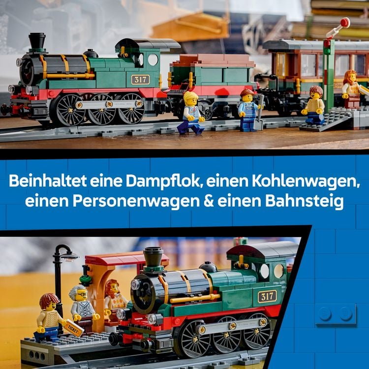 Produktbild: LEGO City 60511 Klassischer Dampfzug, Bauset mit Spielzeugzug f&uuml;r Kinder ab 7 Jahren