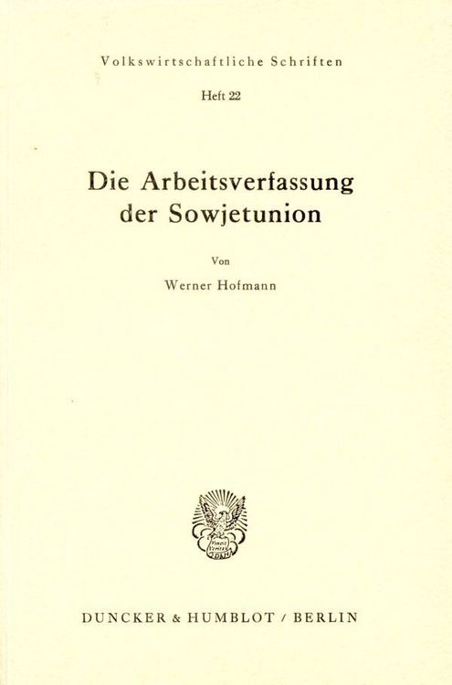 Produktbild: Die Arbeitsverfassung der Sowjetunion.