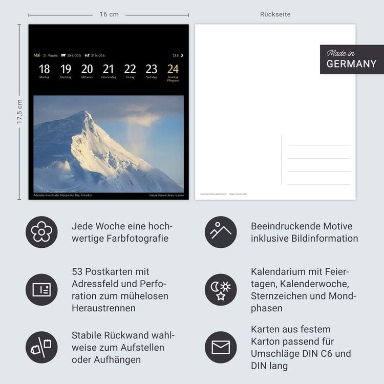 Produktbild: Magic Nature Postkartenkalender Kalender 2026 - Kalender mit 53 Postkarten